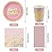 Dokpav Vajilla Desechable con Letras Bronceadas, 80PCS Platos de Papel Vasos Pajitas...