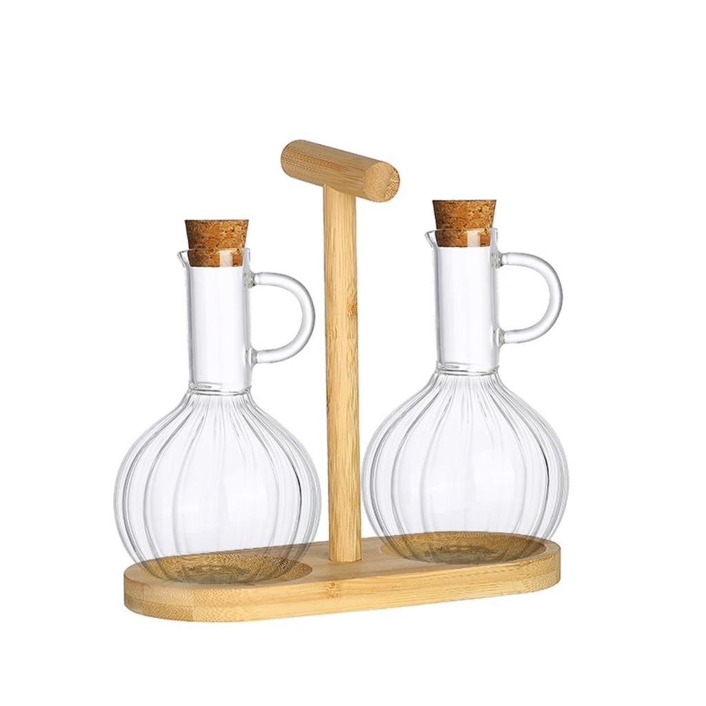Set di bottiglie per condimenti in vetro, ideali per barbecue in famiglia, feste, eventi, set da cucina per olio, aceto e condimenti multipli