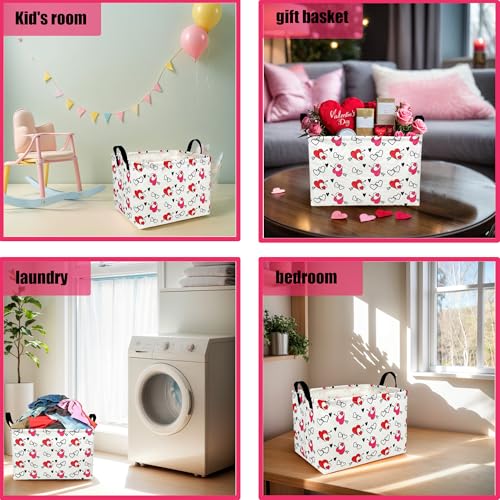 Image of Cute Heart Valentine's Day Basket for gifts empty Storage Basket for Kid and Baby Room Decor (Arrow Red Love)