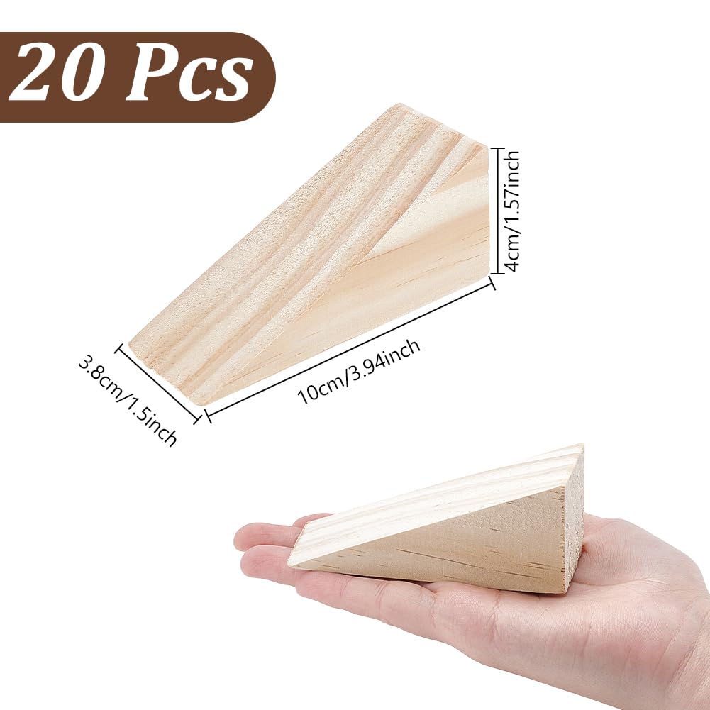 NBEADS 20 Pcs Wooden Door Stopper Wedges - Image 2