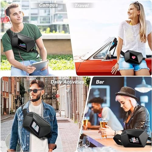 Image of REDHORNS LED Knight Crossbody Bag Motorcycle Riding Sling Bag | Hard Shell LED Programmable Screen Motorbike Biker Bag | Waterproof DIY Daypack for Travelling Camping Cycling Waist Bag