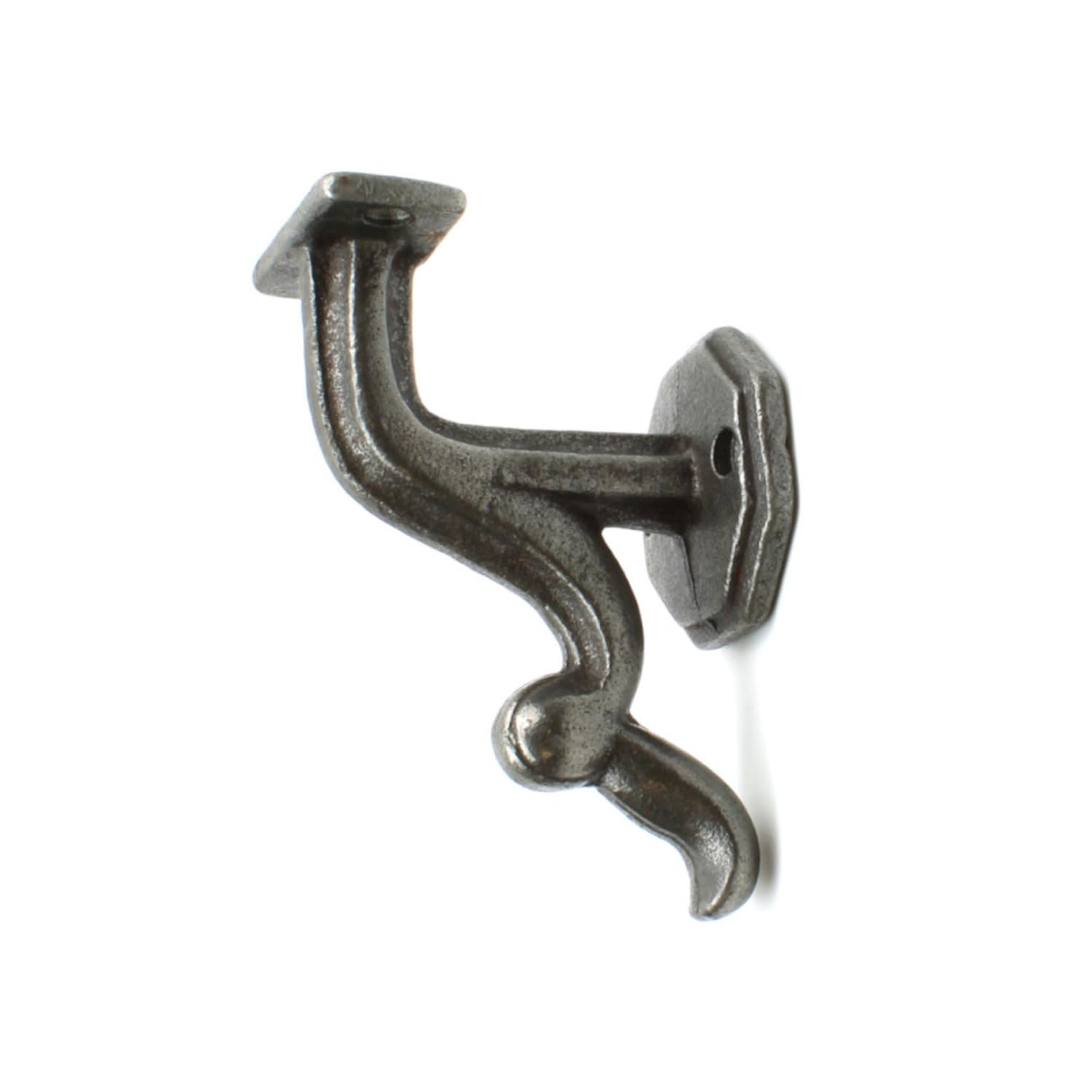 Oakcrafts Antique Cast Iron Victorian Handrail Bracket With Elegant Victorian Swirl