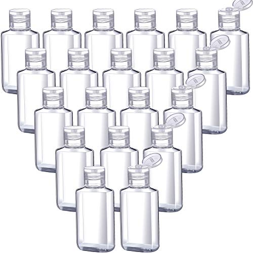 30 Pieces Portable Travel Bottle Clear Plastic Empty Bottles Refillable Reusable Bottles Containers for Travel Outdoor Camping Business Trip (2 oz, Transparent Cap)
