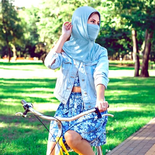 Image of Patelai 6 Pcs Summer Balaclava UV Face Mask Sun Protection Cooling Hood Full Head Face Cover for Women Men Cycling Fishing