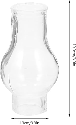 Miniatura 2 de Kisangel Lámpara de aceite de vidrio antiguo de repuesto para chimenea, lámpara de queroseno, pantalla de lámpara de vidrio transparente para base