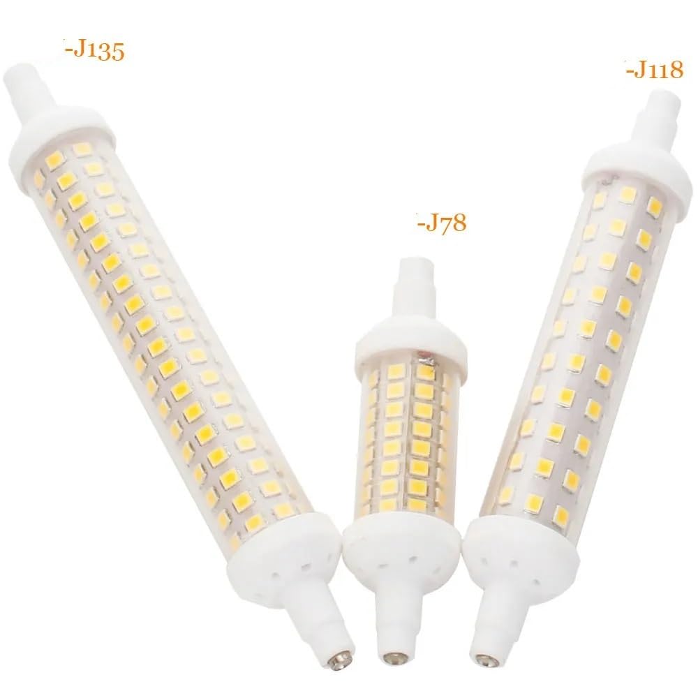 fengyan Casa bombillas 4 piezas LED AC220V Cerámica de luz de inundación R7S J78 J118 J135 10-20W 2835 SMD Reemplaza la lámpara de halógeno 78 mm 118 mm 135 mm 1 0W 15W 20W Iluminación de maíz Familia
