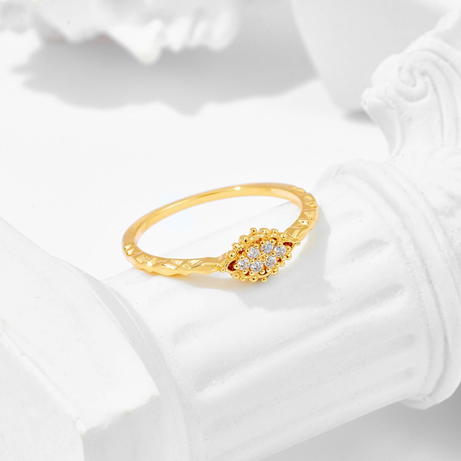Elegante anillo de boda de oro amarillo de 9 quilates, 14 quilates y 18 quilates para mujer con moissanita