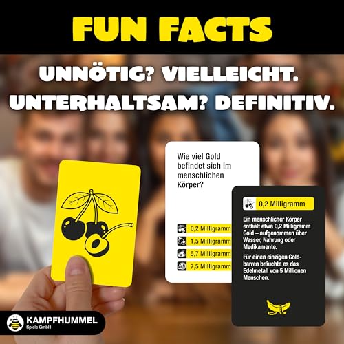 KAMPFHUMMEL Kampf gegen das Spießertum Zwanzig Zentimeter – Das witzige Schätzspiel | Verrücktes Schätz- und Ratespiel ab 17+ nur für Erwachsene | 2-6 Personen | Unnützes Wissen mit schwarzem Humor