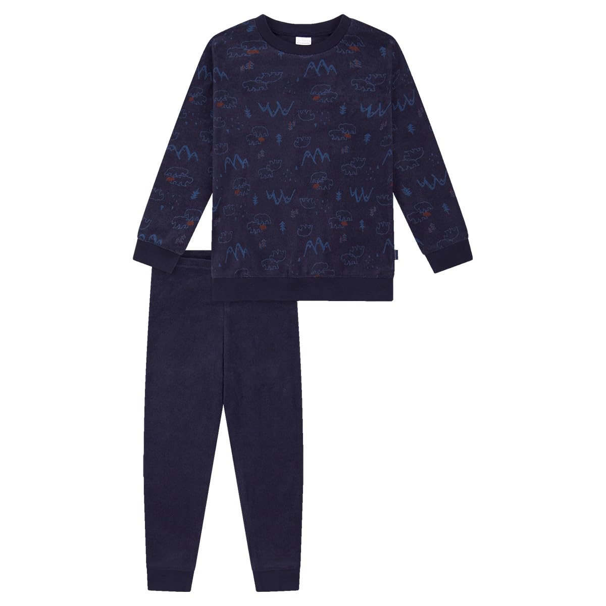 Schiesser Pidżama — zestaw Chłopcy Schiesser Jungen Schlafanzug Set Pyjama Warme Qualitäten Frottee - Fleece - Interlock - Größe 92 Bis 140