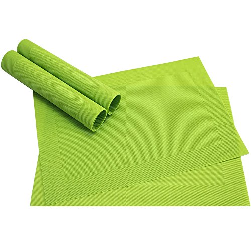 matches21 Set de table Borda Lot de 4 Haute Qualité Place Tapis, tissé en plastique 46 x 33 cm chacune Disponible Dans 18 couleurs passionnantes vert clair