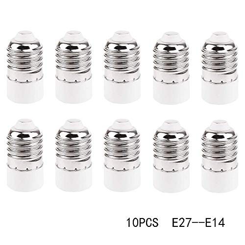 inherited 10pcs Adaptador Conversor E27 a E14,Adaptador de Bombilla Portalámpara Convertidor Convertidor de casquillo para portalámparas LED halógeno y bajo consumo