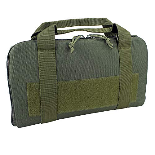 LIVIQILY Tactical Attache Pistol Case Shooting Range Handgun Bag Magazine Pouch for Gun Storing Transporting (Army Green) - Thumbnail 2