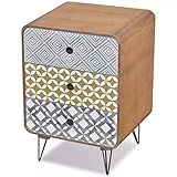 mesitas de noche color haya Este aparador será un aporte práctico y decorativo a su dormitorio, sala de estar o salón. La gran mesa es ideal para exhibir objetos decorativos, marcos de fotos o incluso plantas, mientras que los tres cajones ofrecen un amplio espacio para colocar todo tipo de elementos pequeños organizados y al alcance.