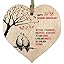 3rd Wedding Anniversary Wooden Heart Plaque - Leather Anniversary Gift For Wife Or Husband
