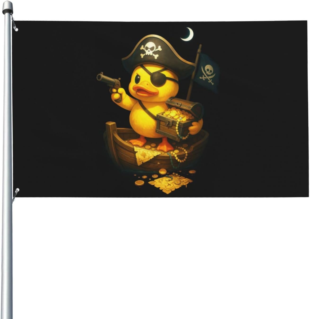 Pirate Rubber Duck Flag 3x5 Ft Pirate Ducks Flags Fade Proof Outdoor Indoor With Metal Grommets Pirate Rubber Duck Banner Home House Garden Yard Decorative Sign - Image 9