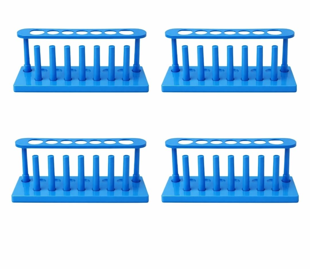 Test Tube Rack (pack of 4), 6 Holes, Plastic, for Holding and Organising Test Tubes-image-47