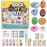 Luna Bear Rock Painting Kit for Kids 6-12 - Includes Rocks, Weather Resistant Paints and More -...