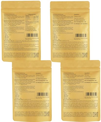 Image of CARMEL ORGANICS Combo of Amla,Shikakai,Soapnut & Bhringraj Powder(75g Each) | Natural | Promotes Hair Growth,Strengthens Hair & Adds Shine and Luster | No Added Preservatives & Additives