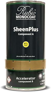 Rubio Monocoat SheenPlus 2,080 ft2 | 0% VOC Satin Look Sheen Enhancer & Wood Finish for Interior Surfaces, Furniture, Floors, Countertops & Tables Finished with Oil Plus 2C | 1.3 L