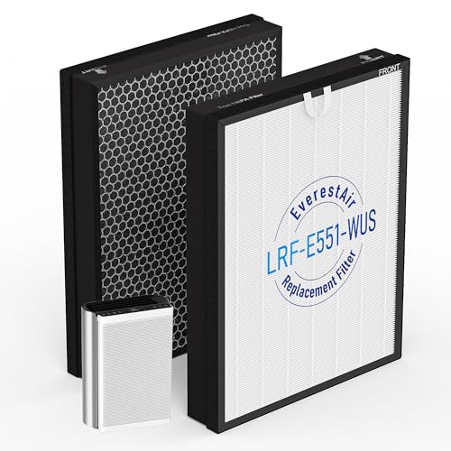 EverestAir Replacement Filter for LEVOIT EverestAir/EverestAir-P Air Purifier, H13 True HEPA Activated Carbon Filter EverestAir-RF 2 Pack