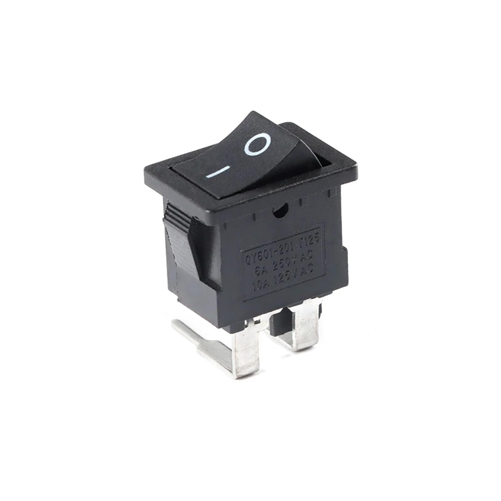 5 sztuk KCD1 przełącznik kołyskowy LED 2/3/4/6 pinów, 2 biegi, 3 biegi, wł. WYŁ. WYŁ. 10A 6A prosta igła wygięta KCD1-101 (Black Curve 4P 2Gear)