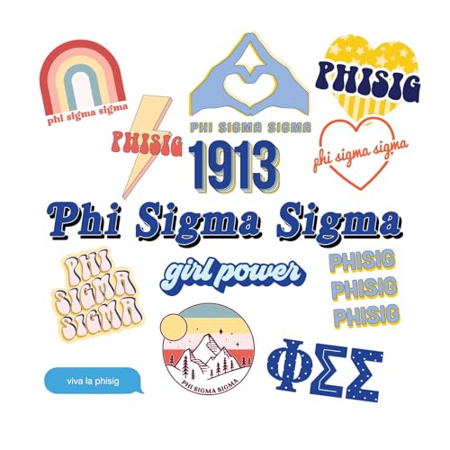 Pegatinas de Phi Sigma Sigma con diseño de niña para decoración y manualidades 2