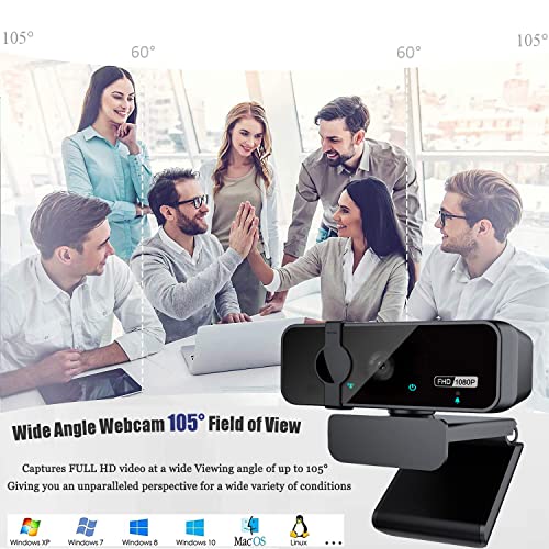 OITTIRA Webcam für PC, Full HD 1080P Webkamera mit Mikrofon, 105° Weitwinkel Webcam für Streaming und Video, Aufnahme, Kompatibel mit PC/Laptop Skype/Studio/Zoom/Facetime - Image 7
