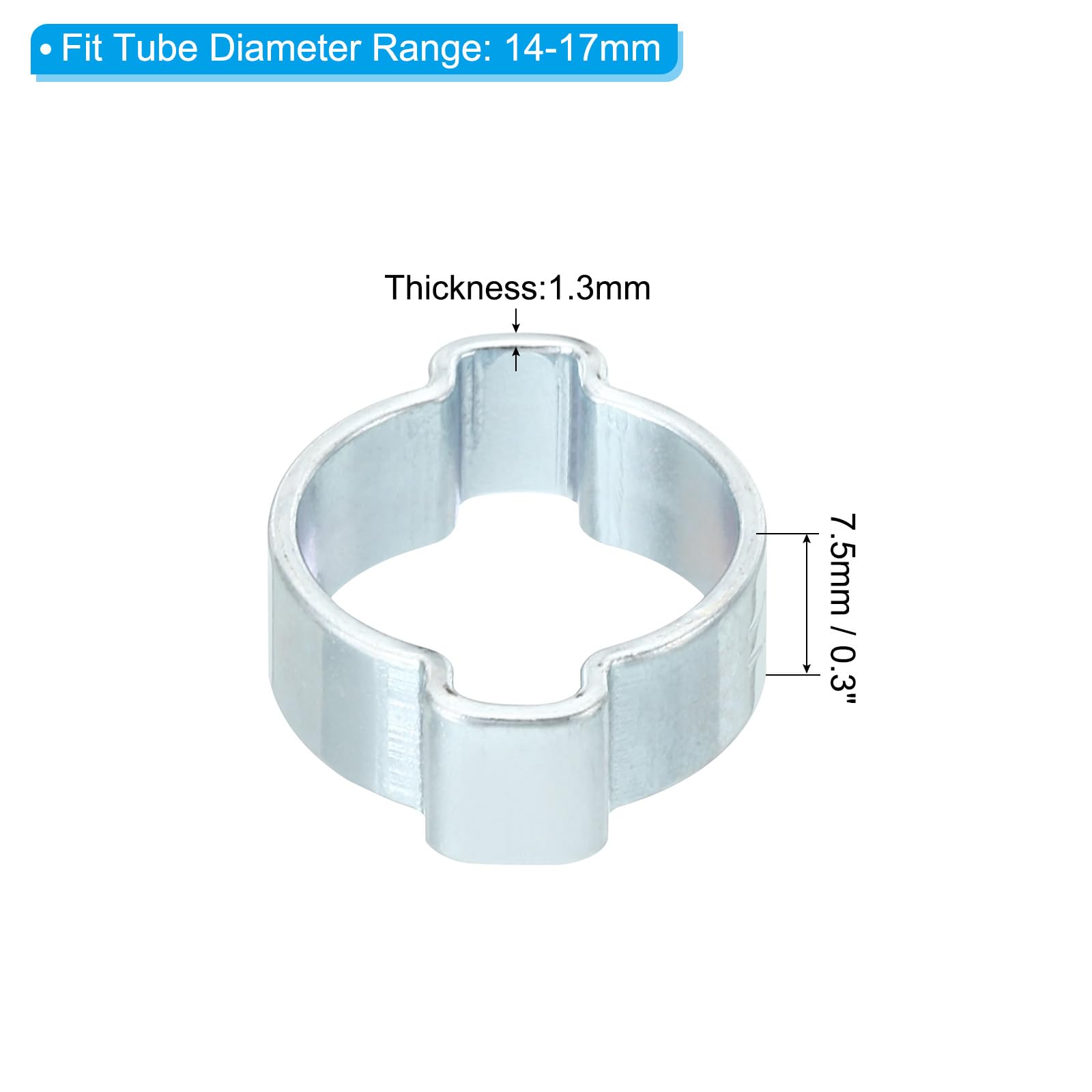 20pz Fascette Stringitubo A Doppia Orecchio 3-5mm - Anelli In Acciaio Zincato Per Tubi Carburante E Acqua - Foto 12