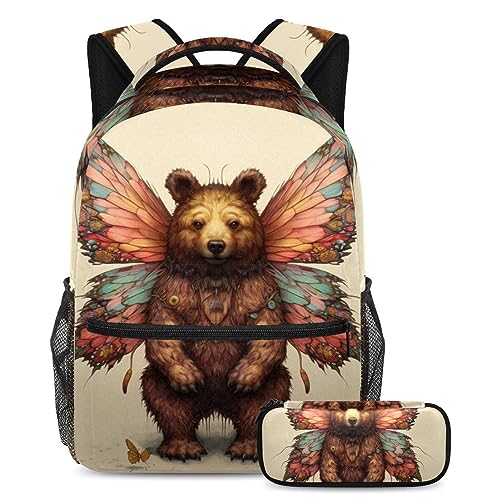 Sac à dos ours multicolore pour voyage enfant et sortie scolaire des adolescents, pack de 2