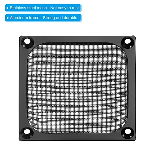 PATIKIL 80mm Fan Filter Grills with Screws, 2 Pack Aluminum Frame Stainless Steel Mesh Dustproof Cover for Computer Case Black - Image 4