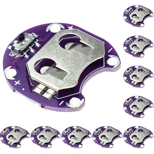 Lilypad CR2032 Lot de 10 supports de piles bouton pour Arduino Small Slide Switch Board DIY CR2032