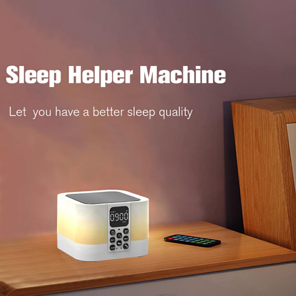 Máquina de Sonido estéreo Hi-Fi para bebés, 30 Temporizador de sueño Relajante, lámpara de mesita de Noche táctil Sensible, luz Nocturna para Dormir y Adultos