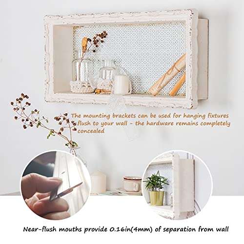 Image of French Cleat Picture Hanger, Aluminum Z Hanger Interlocking Wall Mounting Bracket Hardware Kit Z Clips for Hanging Wall Painting, Mirrors, Panels, Artwork, Cabinet, Whiteboard (6inch-4Pairs)