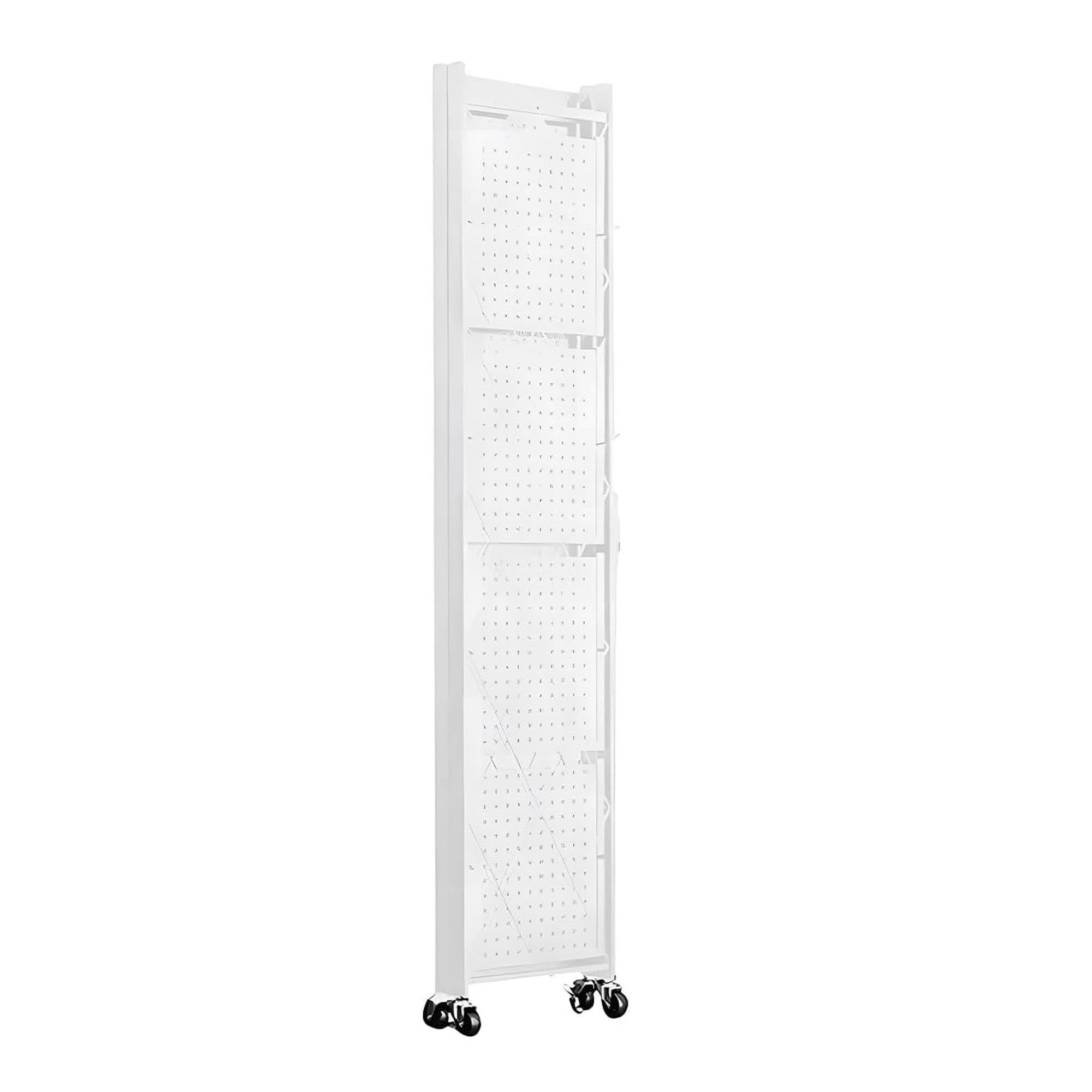 Well Home Estantería de Almacenamiento Plegable de 5 Estantes con Ruedas, SIN Montaje -71x34x160 cm Color Blanco