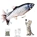 ZFZZC Juguetes Eléctricos para Peces Catnip, Juguete De Pez En Movimiento para Gatos,Realista de Felpa Pez eléctrica, Juguete Divertido del Animal doméstico para el Masticar y el Retroceso del Gato