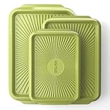 Absorated SYAINN Non-stick Ceramic Baking Sheet Set, 3 Pieces- Aluminum Steel Cookie Sheets for...