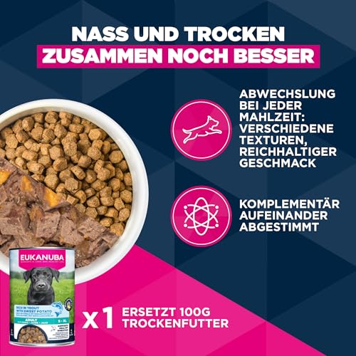 Eukanuba Hundefutter Trocken mit frischem Huhn für mittelgroße Rassen, Premium Trockenfutter für ausgewachsene Hunde, 3 kg