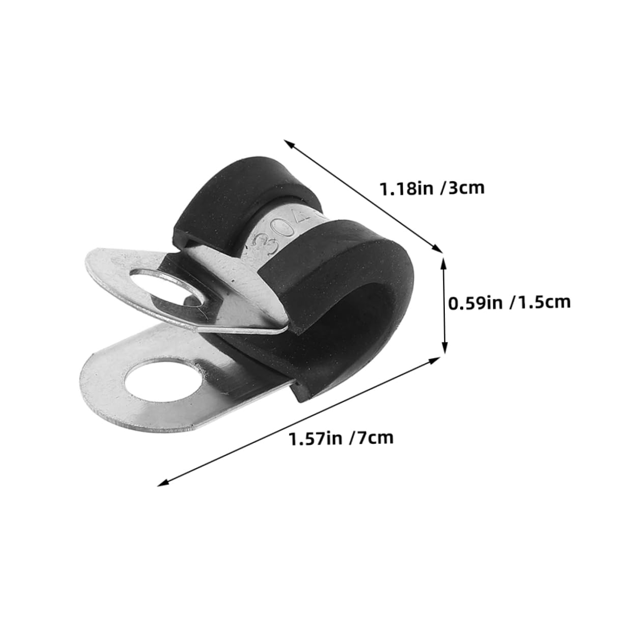 Mipcase 100 Pezzi Morsetti in Acciaio Inox a Forma di R Rivestimento in Plastica, Morsetti per Cavi Isolati Facili da Usare per Uffici e Fabbriche, Diametro Foro 6,3mm