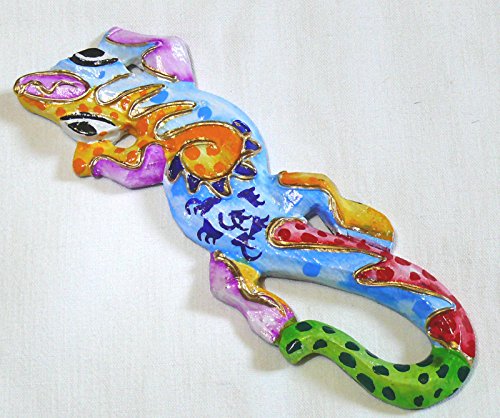 SALAMANDRE GECKO LEZARD MARGOUILLAT BOIS 19,5 CM ARTISANAT DECO ZEN