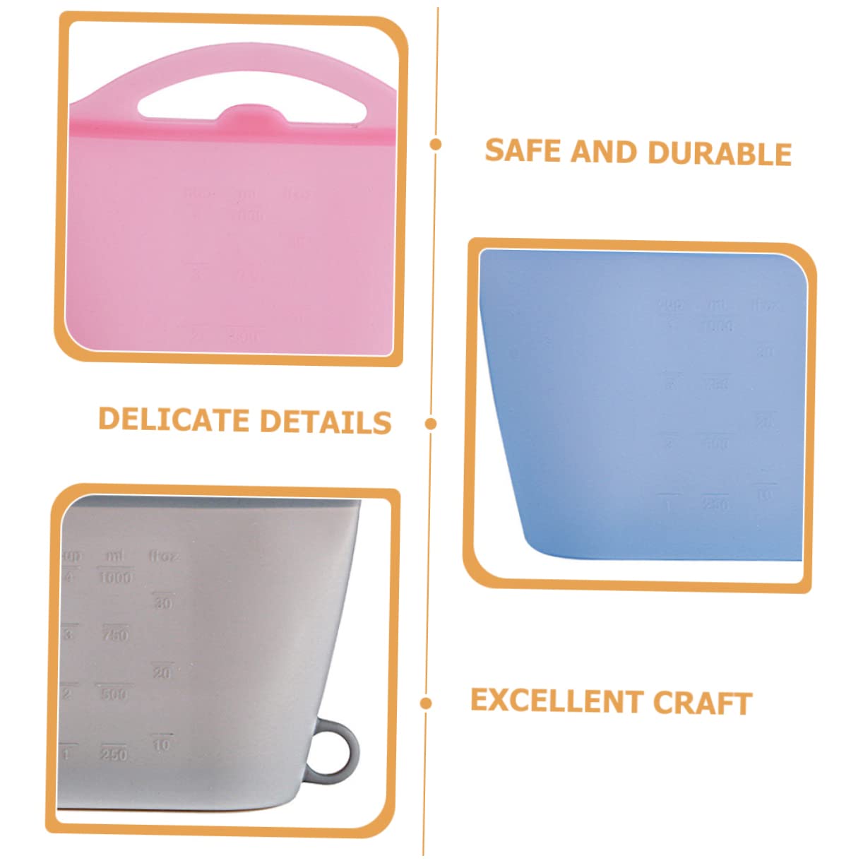 4piezas Bolsas De Reutilizables Para Almacenamiento De Alimentos Herméticas Prueba De Fugas Para Congelación y Conservación Cocina