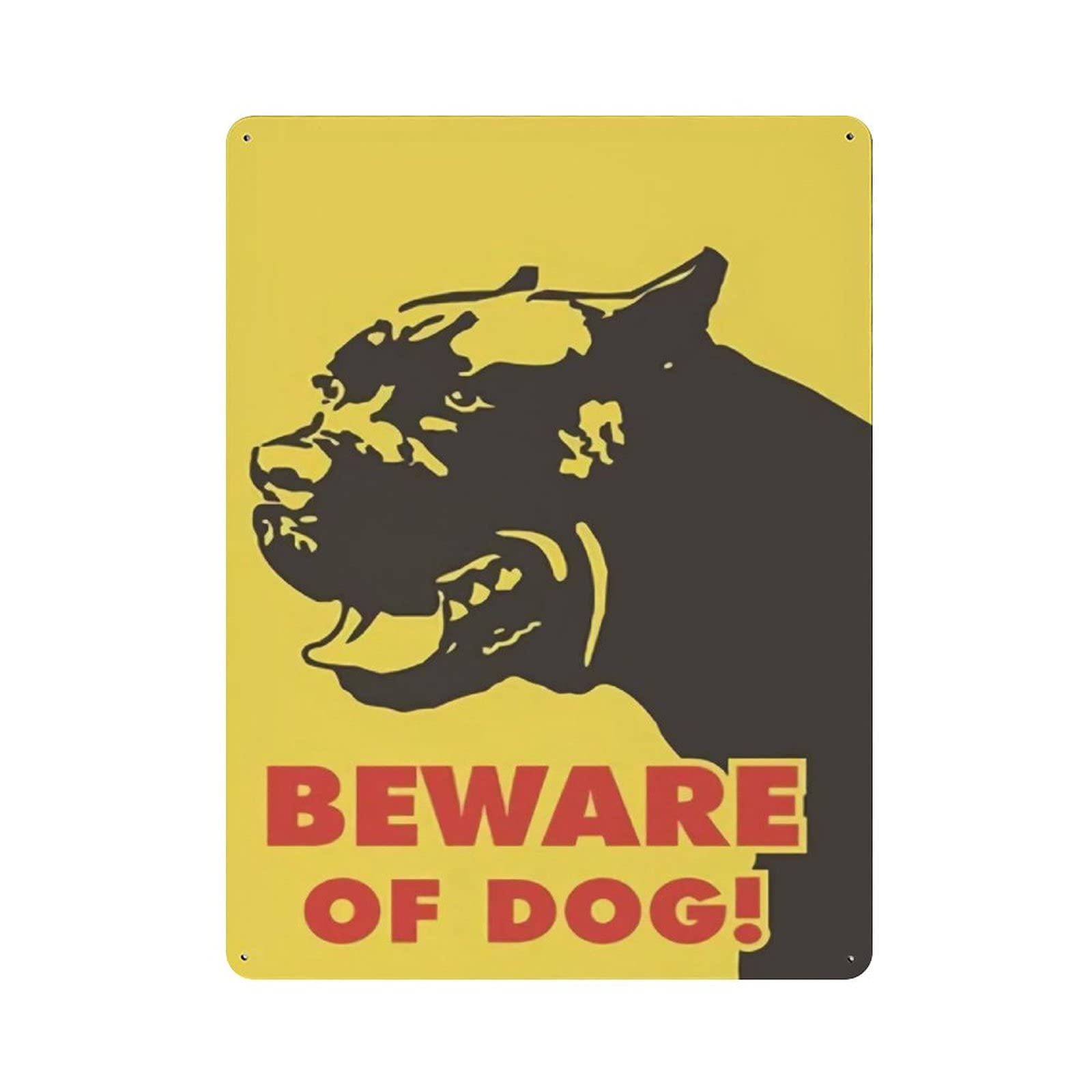 Metal Tin Sign Beware of Dog Vintage Tin Poster Metal Sign Wall Decoration Country Kitchen Home Garage Decor 16"x12"