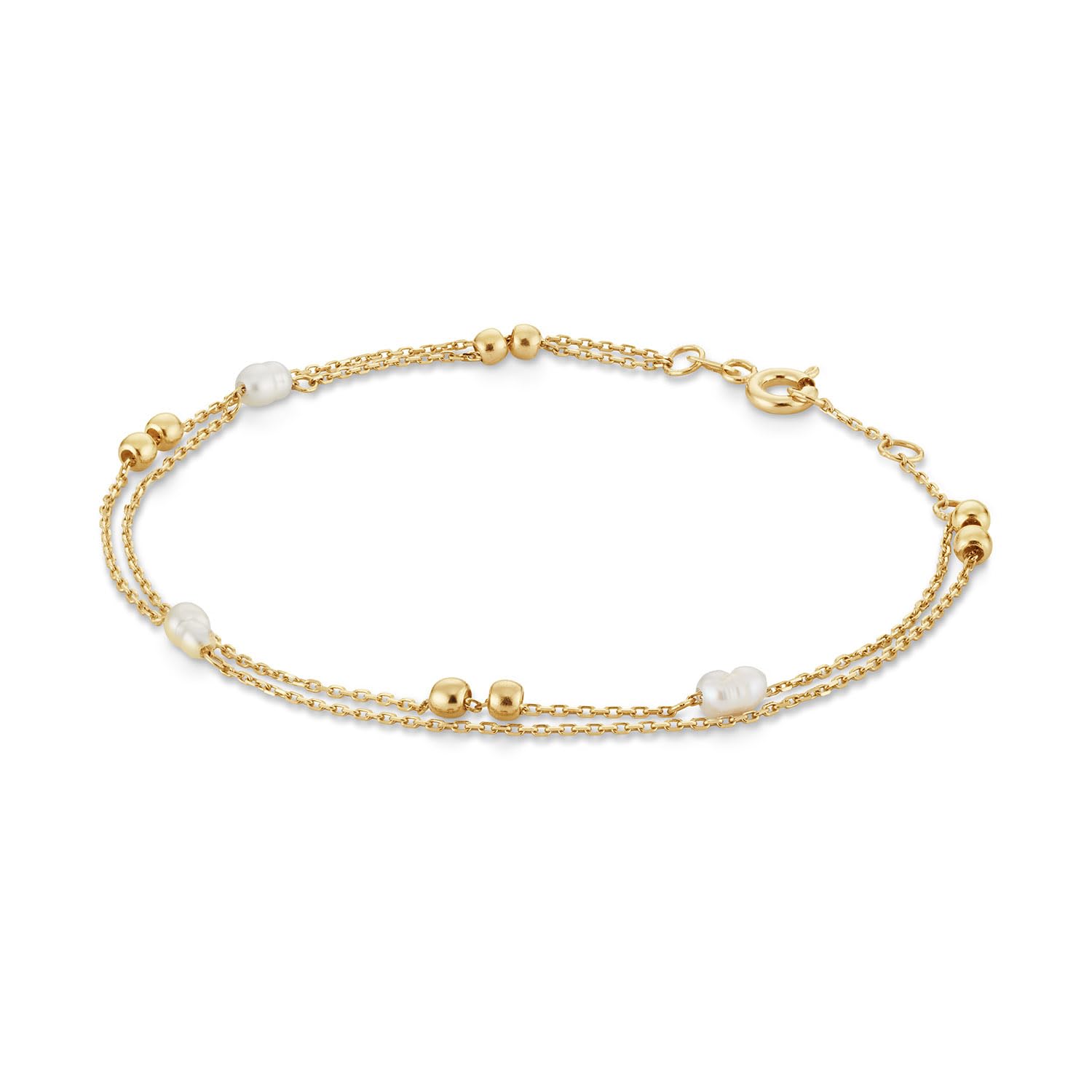JACKIE GOLD Schmuck Damen | 14 Karat / 585 Echt Gold Armband | Constantia Pearl Bracelet JKB26.607 | 16 – 17 – 18 cm Länge verstellbar | mit Perle