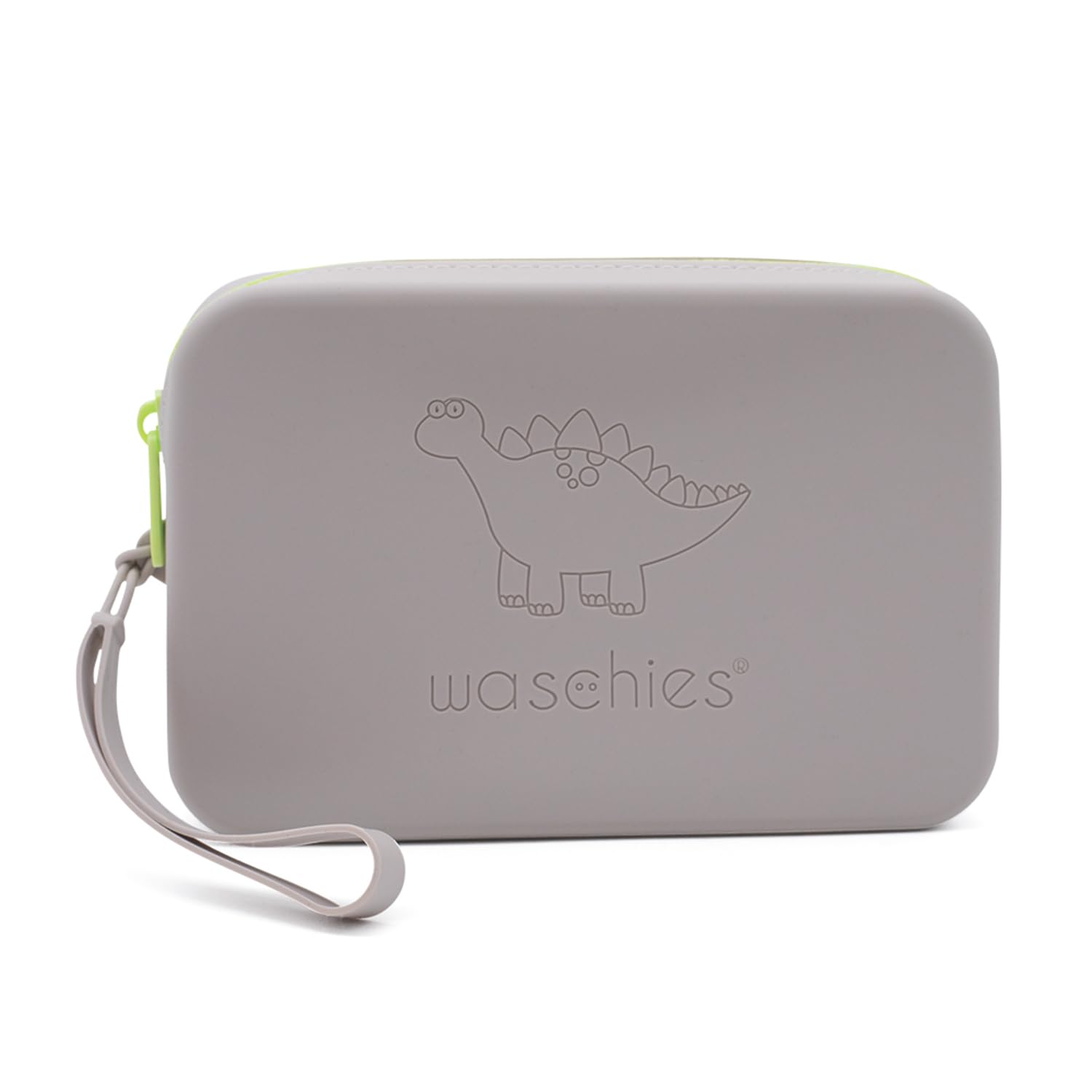 waschies "Travel Set Kids" trwała i wodoodporna torba do przechowywania wraz z wielokrotnego użytku podkładkami do mycia na podróż, nadająca się do prania, zestaw podróżny i prezentowy, szary, M