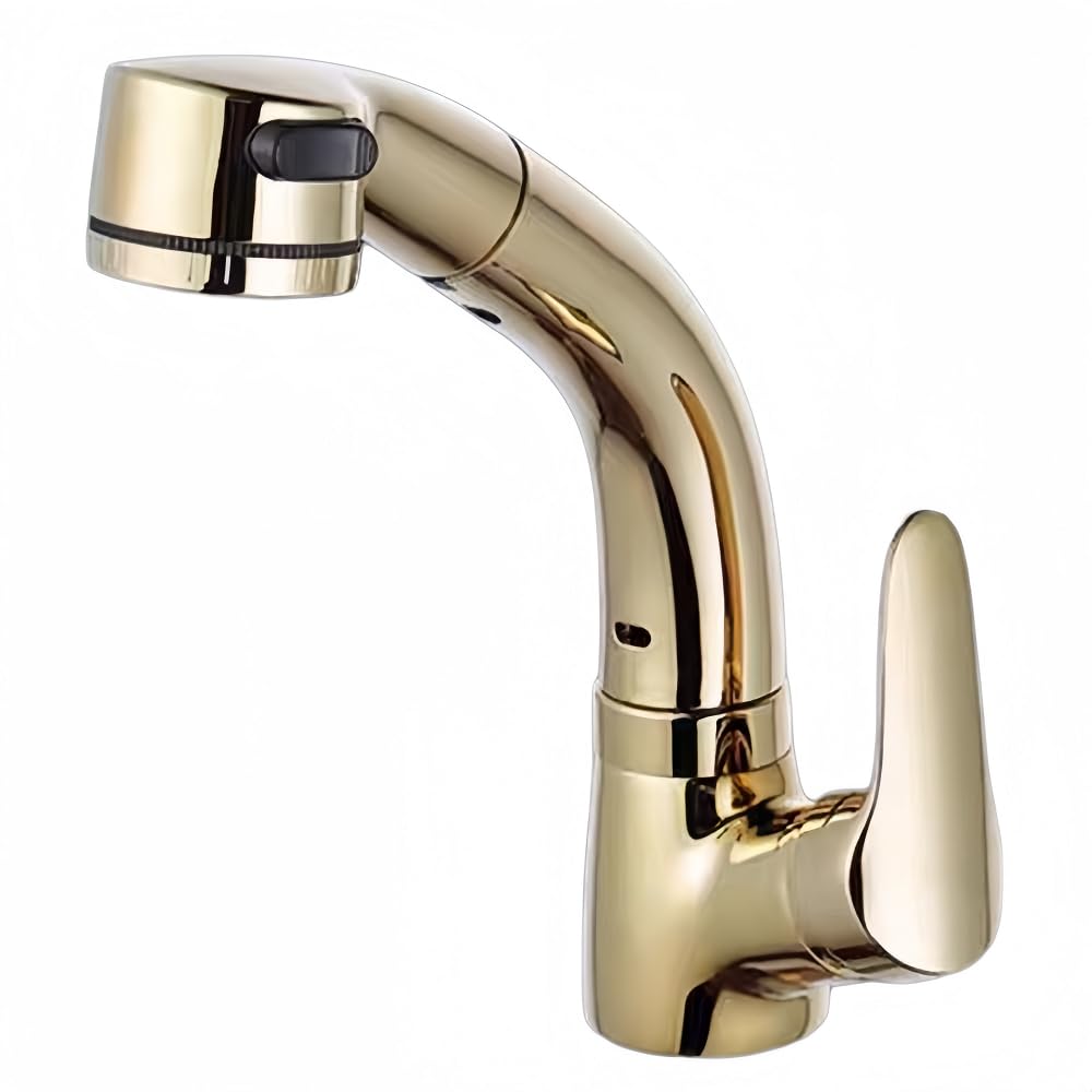 Ausziehbares Waschbecken, Warm- und Kaltwasser, Badezimmer, Mundspülung, drehbarer Teleskop-Wasserhahn (d)