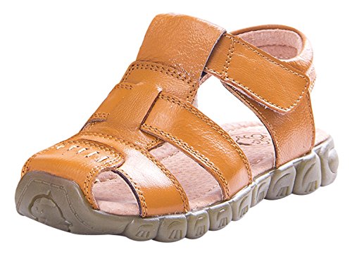 Happy Cherry Boy's Girl's Closed Toe Athletic Sandal (Toddler/Little Kid/Big Kid) Size 9 Yellow