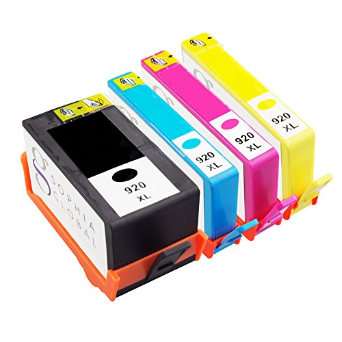 Sophia Global Remanufactured Ink Cartridge Replacement for HP 920XL (1 Black, 1 Cyan, 1 Magenta, 1 Yellow)