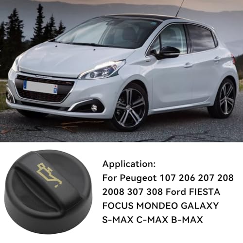 Xiciki Engine Oil Filler Cap Replacement 9670015080 1180S5, Compatible with Citroen Peugeot Vauxhall Opel Ford Fiesta Focus Astra Vivaro Berlingo 208 308 Partner 1.5 1.6 HDI Engine - Image 5