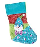 Premium Shiny Multicolored Snowman Christmas Stocking - 16.5