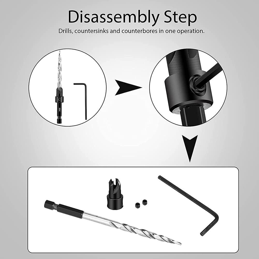 15-teiliges Kegelsenker-Bohrer-Set M2 Kobalt-HSS - Für Holzbearbeitung