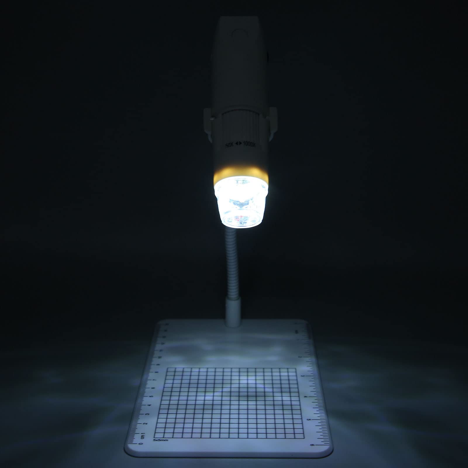 CHICIRIS Microscopio USB WiFi de Bolsillo Mini Cámara HD de 8 LED de Mano Ampliación 50-1000X para Estudio y Exploración (White)